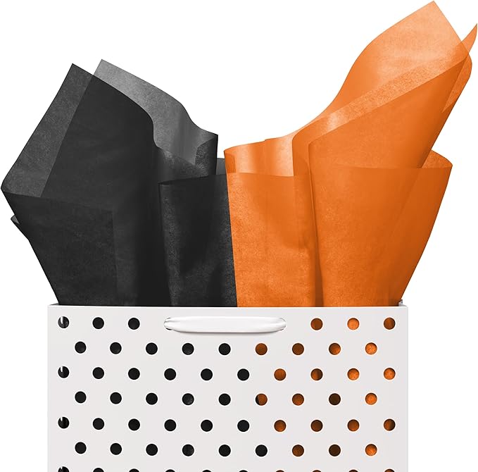 Halloween Tissue Paper for Gift Bags - 15" X 20" Bulk Tissue Paper Halloween 480 Sheets - 10lb Newsprint for Packing, Birthday Gift Box Filler, Packing Supplies for Moving Supplies Crown Display