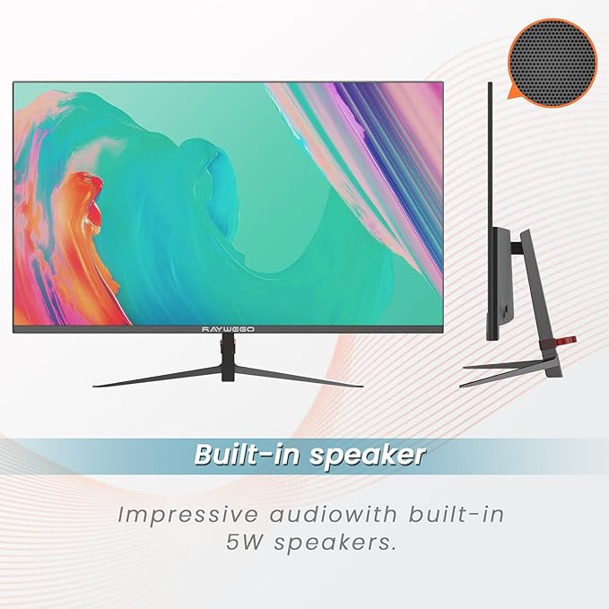 27 inch Gaming Monitor 100Hz Computer Monitor Built-in Speakers Full HD 1920 x 1080P with HDMI DP Interface Eye Care Frameless with 3-Side Virtually Borderless Design VESA（100 x 100mm）
