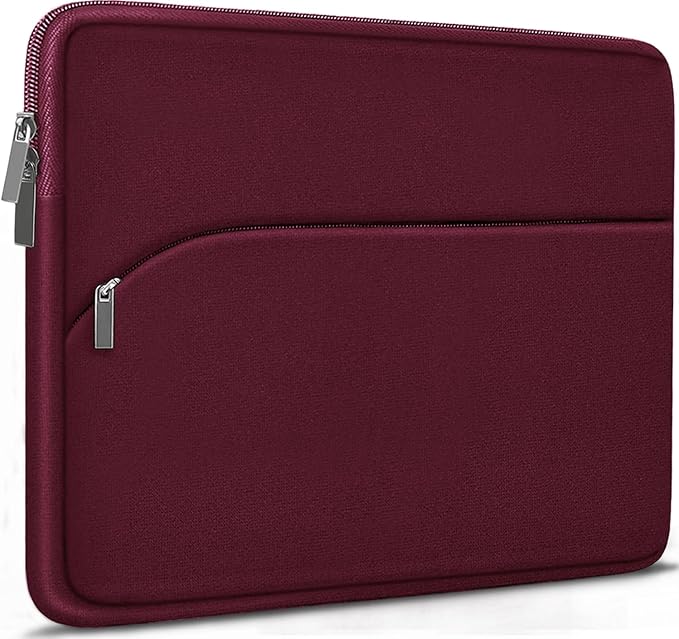 Laptop Case 14 inch, Slim Portable Monitor Protective Cover with Front Pocket, Traveling Carrying Laptop Sleeve Compatible for MacBook Air/Pro, HP, Dell, Lenovo, Acer, Wine Red