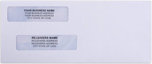 QuickBooks 500 Self-Seal Double Window Security Check Envelopes - Ultra Security Tinted, 3 5/8 x 8 11/16
