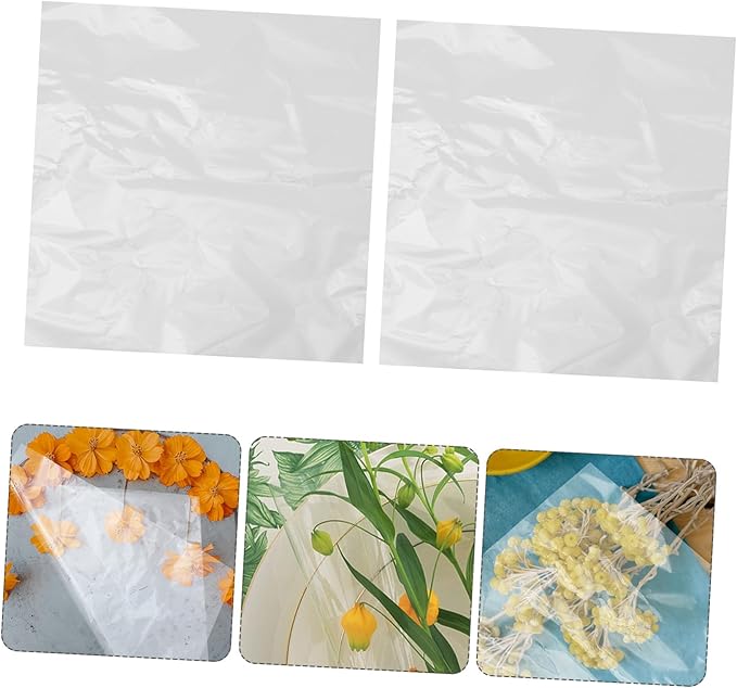 Yardwe 100pcs Transparent Cellophane Wrapping Paper Clear Floral Wrap for Bouquets DIY Flower Packaging Film Easy to Use and Store