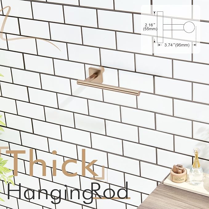 KOKOSIRI Bathroom Towel Bar Hand Towel Holders Wall Mount Toilet Kitchen Cabinet Paper Holder Stainless Steel Bath Hardware Champagne Bronze, B3008CPG