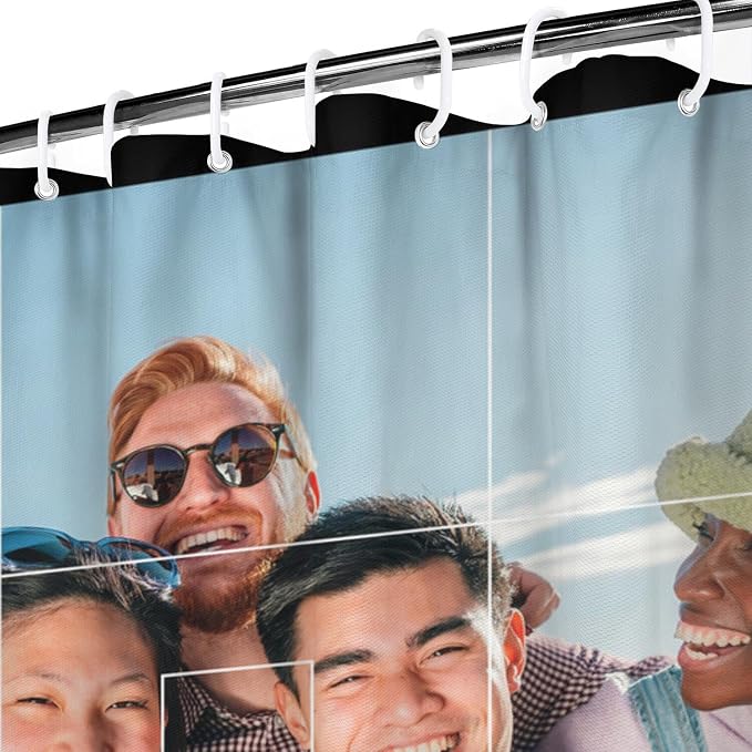 Personalized Shower Curtain Set Custom Photo Shower Curtains Modern Minimalist Home Bathroom Curtain Decor with 12 Hooks 72 Inch Wide * 84 Inch High