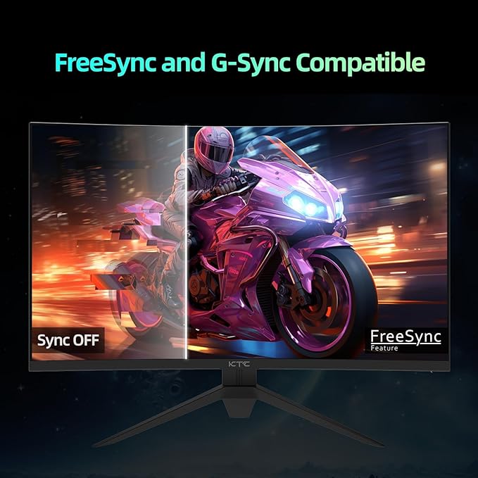 KTC 32 inch Curved Gaming Monitor, 180Hz 1ms MPRT, 2K 1440P 144Hz Monitor, 1500R HVA Display, FreeSync Premium, HDR, 120% sRGB, DisplayPort/HDMI/USB, Vesa Support 3.9x3.9'', PC Moniter for Gamers