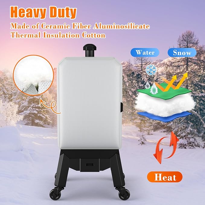 Grill Thermal Insulated Blanket for Pit Boss Pro Series II 4/5-Series Vertical Pellet Smoker PBV4PS2 PBV5PW1 PBV4PS1 PBV4NX Insulation Blanket for Pit Boss Pro Series 1077-sq Smoker Accessories
