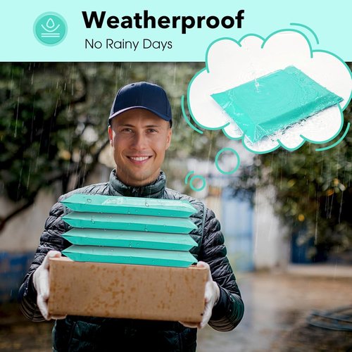 Fuxury Teal Poly Mailers - 10x13 Self-Sealing Shipping Envelopes | 200 Pcs Durable Boutique Bags