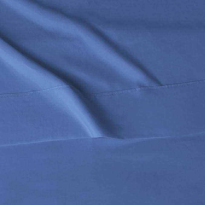 Amazon Basics Lightweight Super Soft Easy Care Wrinkle Free Microfiber 3 Piece Bed Sheet Set with 14-Inch Deep Pockets, Twin, Dutch Blue, Solid, Kids, Men & Women Bedding