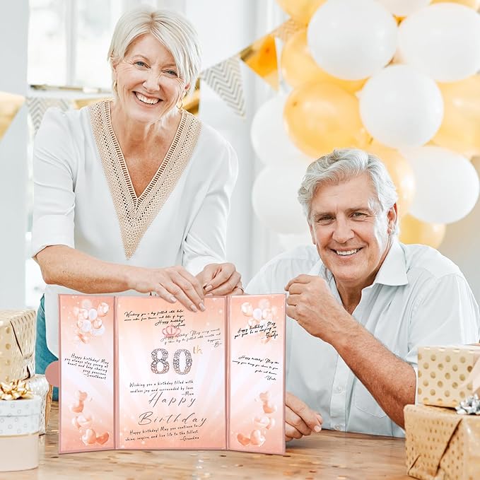 Rose Gold Birthday Party Decorations,18" x 12" Creative Birthday Decorations Guest Sign in Book Alternative, for Men and Women of All Ages, Happy Birthday Party Supplies