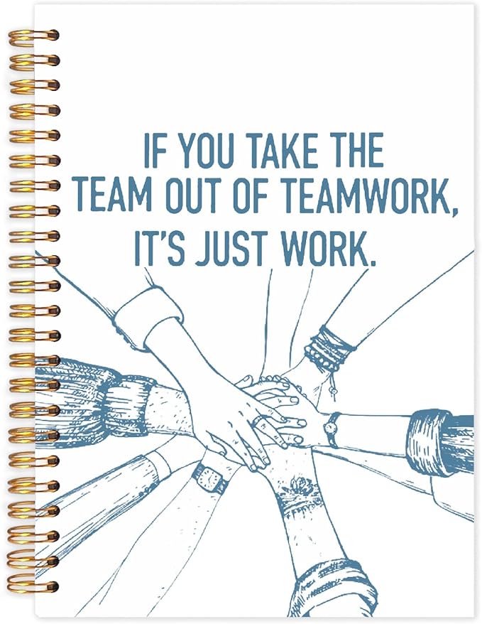 Yhtrg Welcome to the Team Gifts Spiral Notebooks, Gifts for Team Members at Work, Teams Appreciation Gift for Employees, Blue Journal Notebook for Women Men Coworkers, 5.5x8.3 Inch