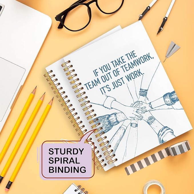 Yhtrg Welcome to the Team Gifts Spiral Notebooks, Gifts for Team Members at Work, Teams Appreciation Gift for Employees, Blue Journal Notebook for Women Men Coworkers, 5.5x8.3 Inch