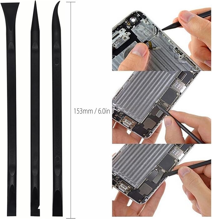 Pry Tool Kit, LIFEGOO Safe Non-Nylon and Ultrathin Steel Screen Opening Spudger Tool Repair Kit for Cell Phone, LCD, MacBook, Ipad, iPod, Tablet and More