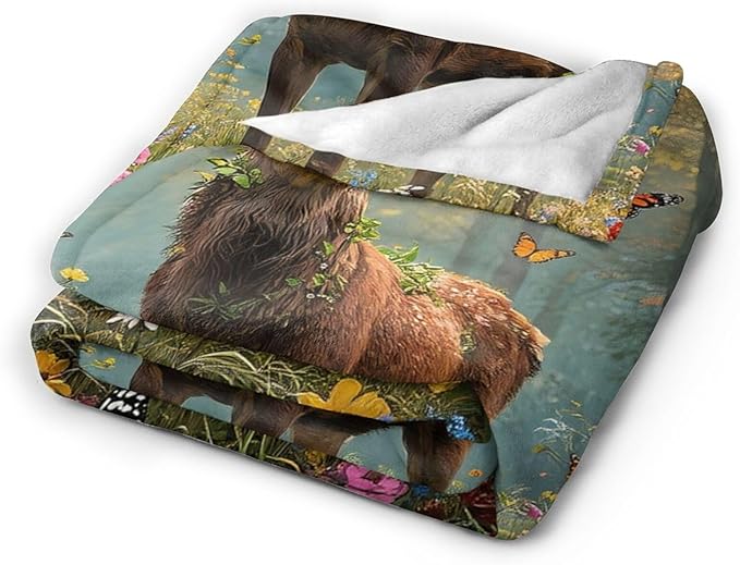 Forest Deer Blanket Hunting Elk Throw Blanket Wildlife Soft Cozy Fleece Fuzzy Stuffed Plush Flannel Gifts for Girls Women Boys Kids Adults 40''x50''