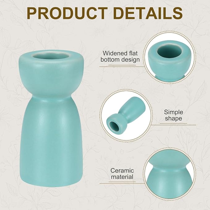 uxcell 2 Pack Candlestick Holder Light Blue Ceramic Taper Candle Holder Candle Stand Holders Modern Style Decoration for Centerpiece Tabletops Anniversary