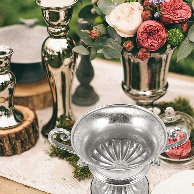 BESPORTBLE Vintage Iron Flower Vase Elegant Decorative Container for Home Decor for Banquets and Weddings Unique Artistic Design Quality Material