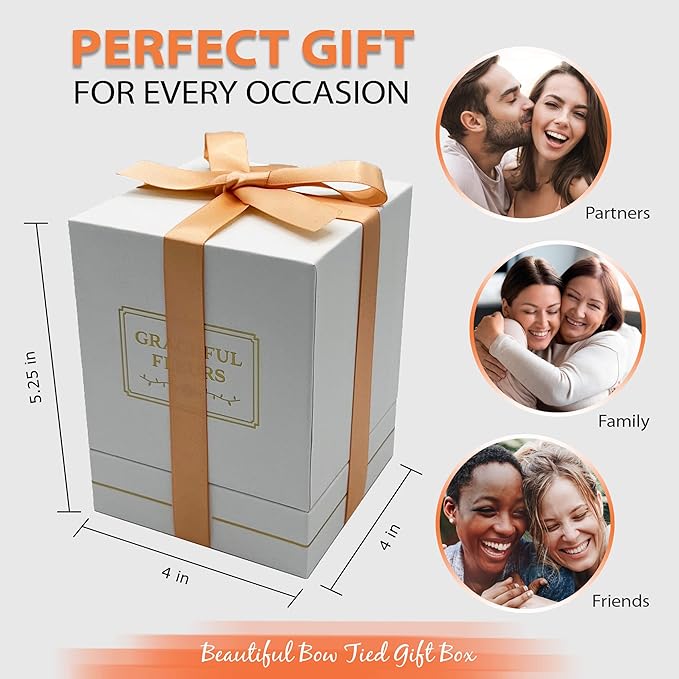 Graceful Fleurs | Real Long Lasting Roses for Years | Preserved Fresh Flowers for Delivery Birthday | Birthday Gifts for Women | Forever Roses in a Box (Light Peach, White Box, 4 Roses)