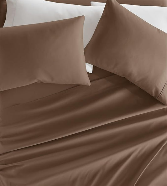 Linen Market Bed Sheets for California King Size Bed (Taupe) - Sleep Better Than Ever with These Soft and Cooling California King Sheets - Deep Pocket Fits 16" Thick Beds - 4 Piece Cal King Sheet Set