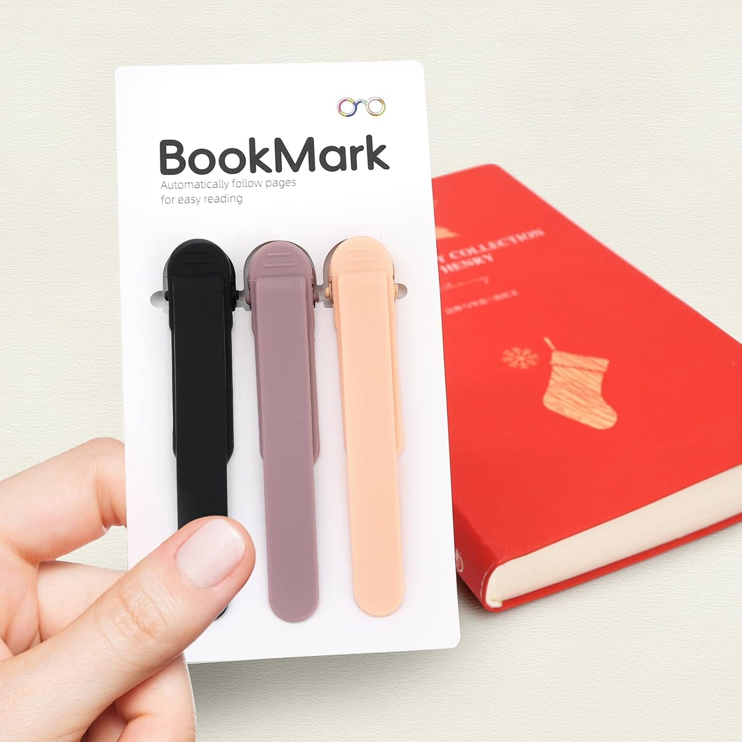 SMUK 3pcs Silicone Bookmarks - Cute Automatic Page Keepers for Book Lovers | Ideal Gifts for Readers