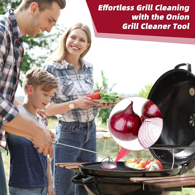 Onion Holder Grill Brush, BBQ Grill Brush Bristle Free for Outdoor Grill, Grill Cleaning Brush Tools for Blackstone Charcoal Grills Gas Grills, Grill Cleaner Brush BBQ Grill Accessories