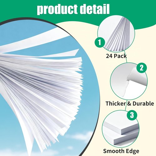 Bristol Board | 24 Sheets Heavyweight White Poster Paper - 11x14 Inches for Arts & Crafts