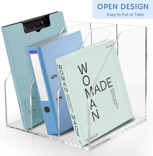 Clear Acrylic Paper Tray - Stackable 3-Tier Desk Organizer for A4 Files | 2-Pack