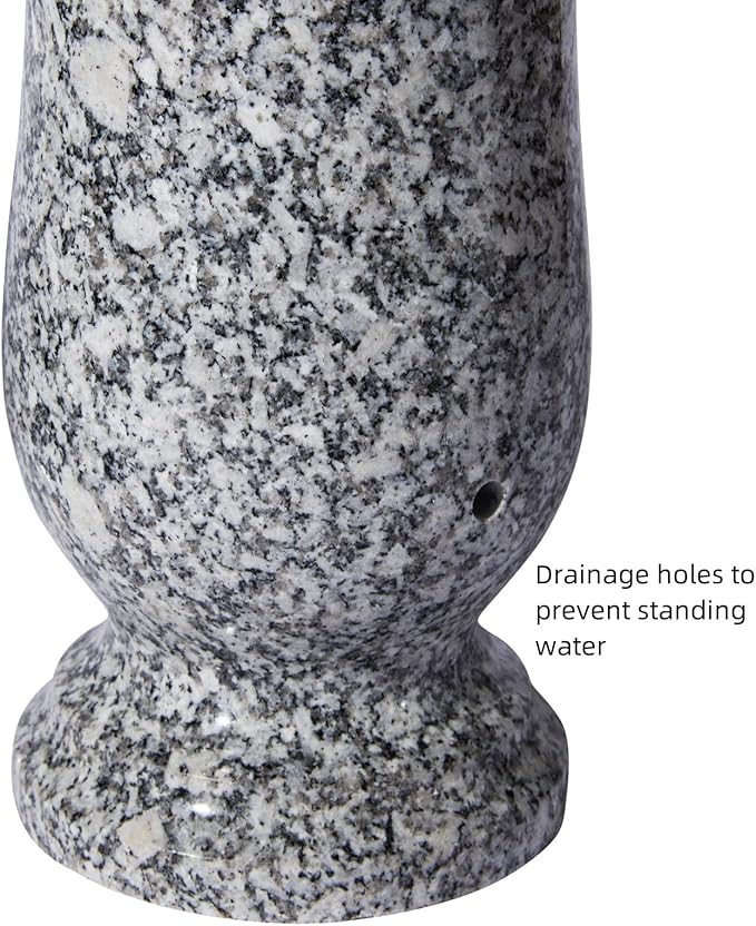 Natural Granite Cemetery Vase for Grave Headstone Decoration Timeless Memorial (2)