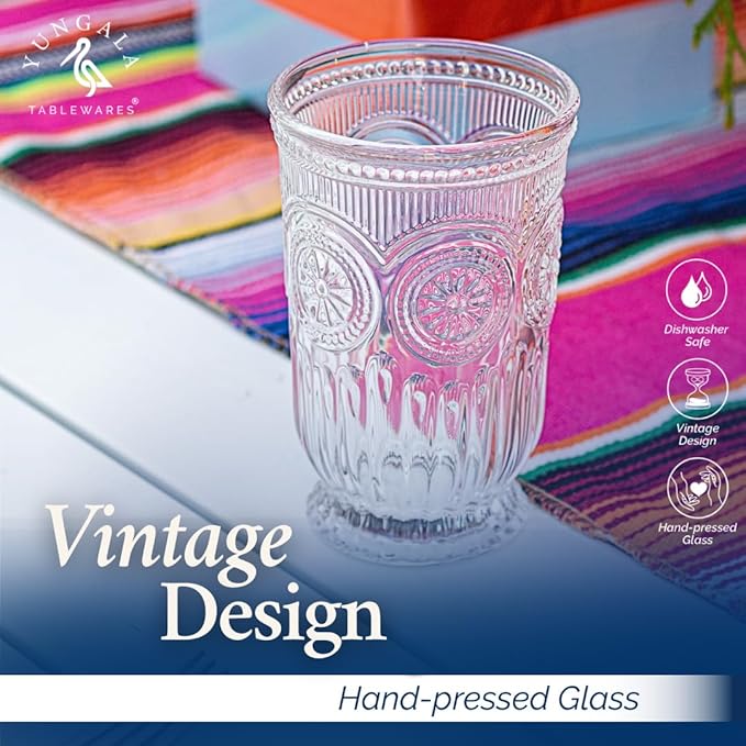Clear Highball Glasses Set of 6 Tall Drinking Glasses 10 oz