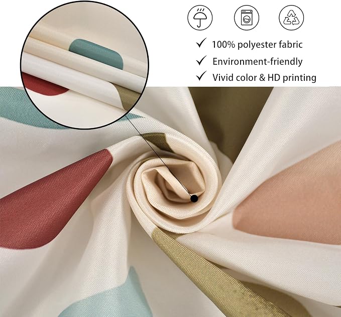 Colorful Floral Extra Long Shower Curtain, Wildflower Plant Leaves Cute Flower Spring Herbs Waterproof Fabric Machine Washable for Bathroom Bathtub Decor with Hooks 72Wx78H