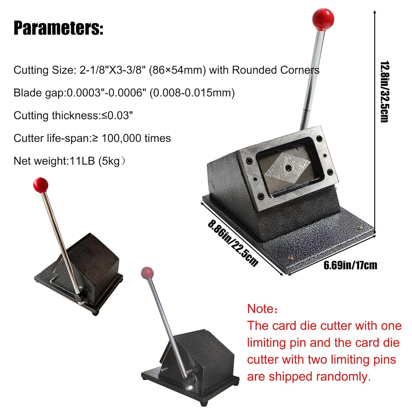 Skiennix Manual PVC Business Card Cutter - All Metal Steel Cutting Machine | 3.4x2.1 Rounded Corner