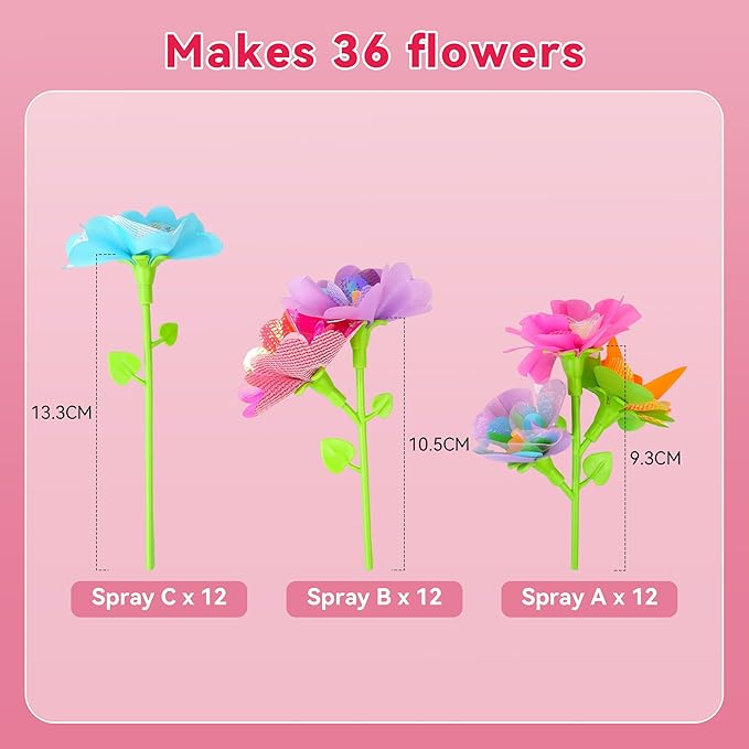 Unitour DIY Flower Bouquet Craft Kits，Arts and Crafts Flowers Market Toy for Kids，Birthday Gift for 4 5 6 7 8 9 10 Year Old Girl Boy (Flower Craft Kits Accessory Pack)