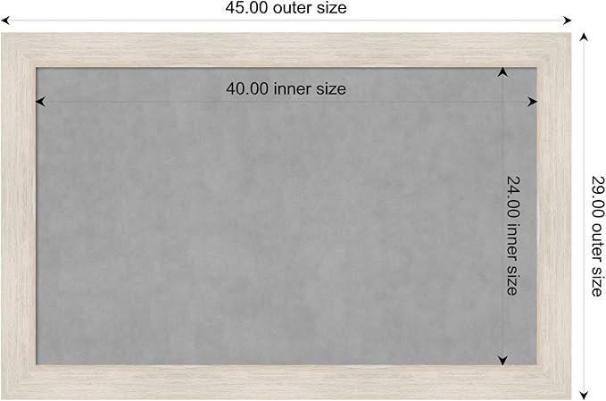 Amanti Art White Framed Magnetic Board 29x45 Large Vision Board for use with Magnets, 100% Metal Sheet to Display Items as Office Decor or for Home Organization in mudroom, Kitchen or Kids Room
