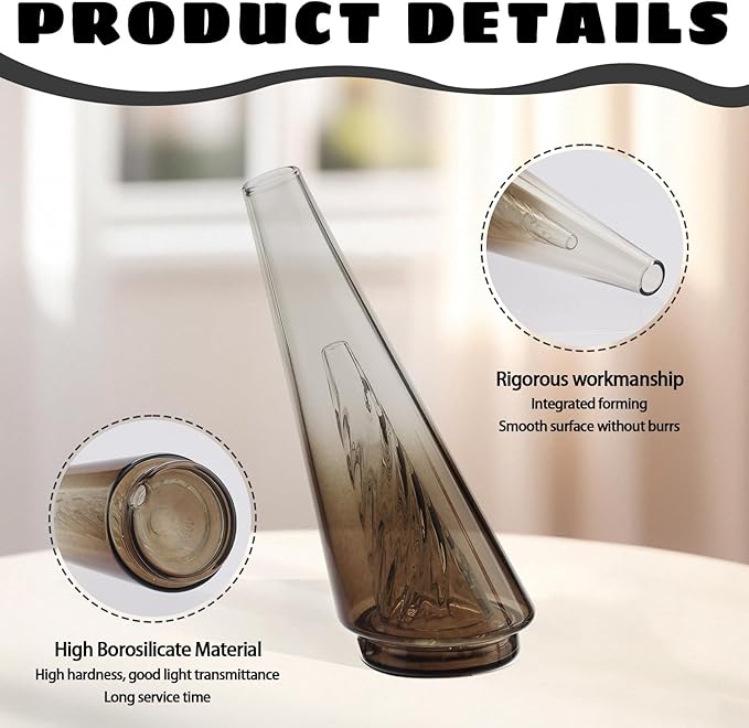 Mini Gradient Glass Vase, Exquisite Desktop Decorative Vase, Pro Glass Replacement for (Coffee)