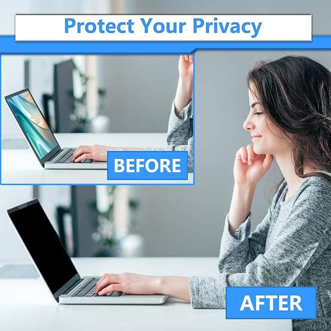 ZOEGAA Magnetic 13.3 Inch Laptop Privacy Screen Filter, for Removable & Reusable 16:10 Widescreen Display Laptop Privacy Screen 13.3 inch and Anti-Spy Anti-Blue Light Anti-Glare Protector