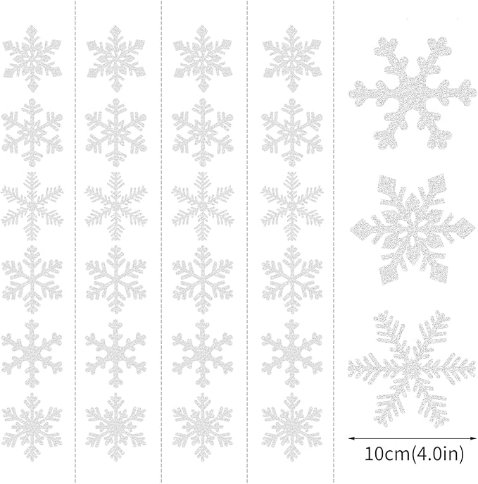 Snowflake Snow White-Silver Christmas Party-Decorations Garland - 6pcs Winter Girl Frozen Birthday New Year Hanging Decoration Streamers Banner, Wonderland Party Supplies Decor Panduola