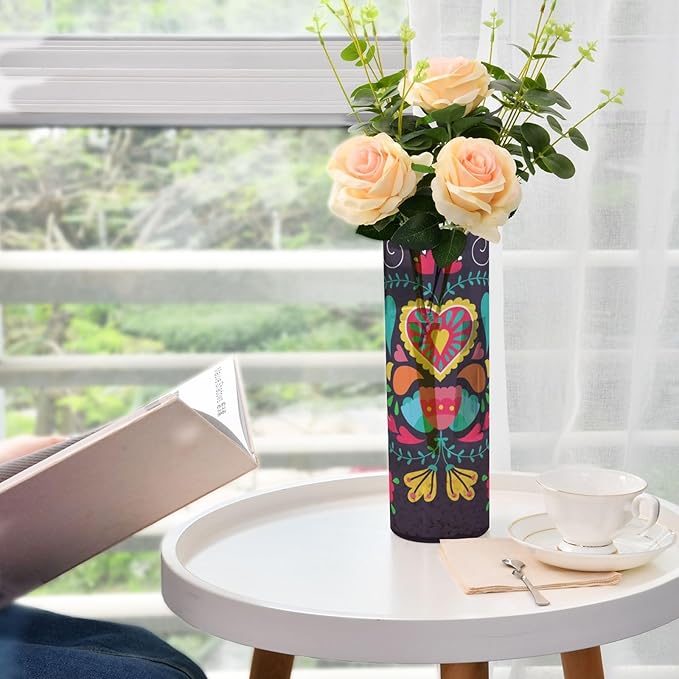 Vase Plastic Vase Elegant Cylinder Flower Vase Shatterproof Decorative Centerpiece for Home Table Office Weddings Events (11.8 x 3.9 in)