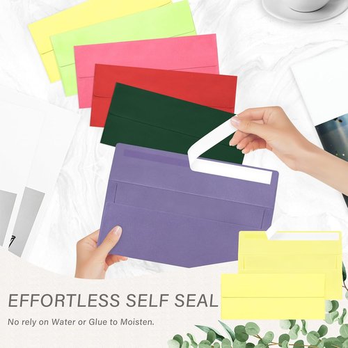 Regine Switzerland Business Envelopes - 100 Pack Self-Seal Light Yellow for Secure Mailing | 4 1/8 x 9 1/2 Inches