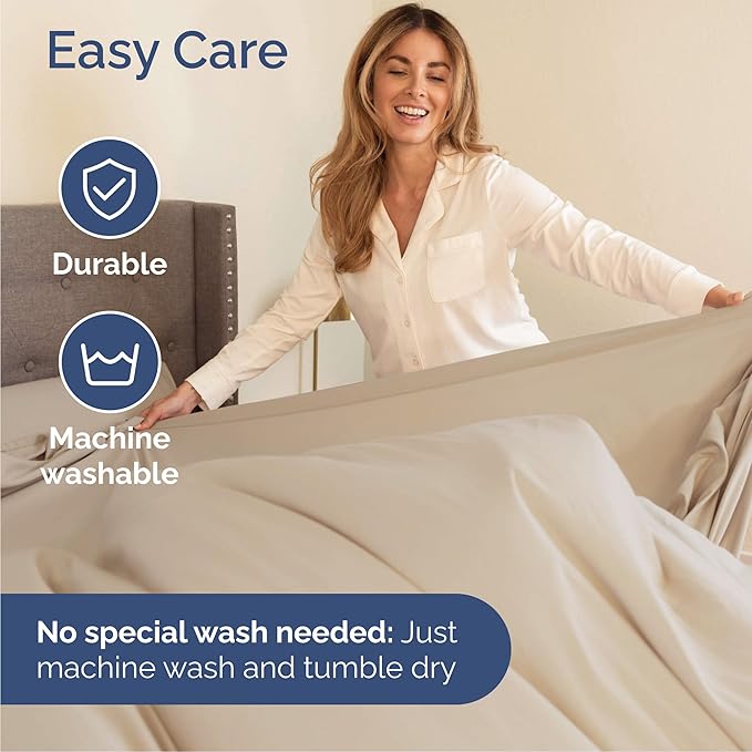 Cal King Size 4 Piece Sheet Set - Comfy Breathable & Cooling Bed Sheets Set - Hotel Luxury Bedding for Women, Men, Kids, Teens, Boys & Girls - Deep Pockets, Ultra-Soft, Wrinkle Free - Oeko-Tex - Wheat