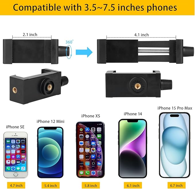 Mippko Drill Base Truck Phone Stand for 3.5~7.5 inches iPhone/HTC/LG/Nexus/Huawei/Smart Phones, Fit for Truck, Car,Van, Vehicles, 360°Adjustable Aluminum Alloy Mount