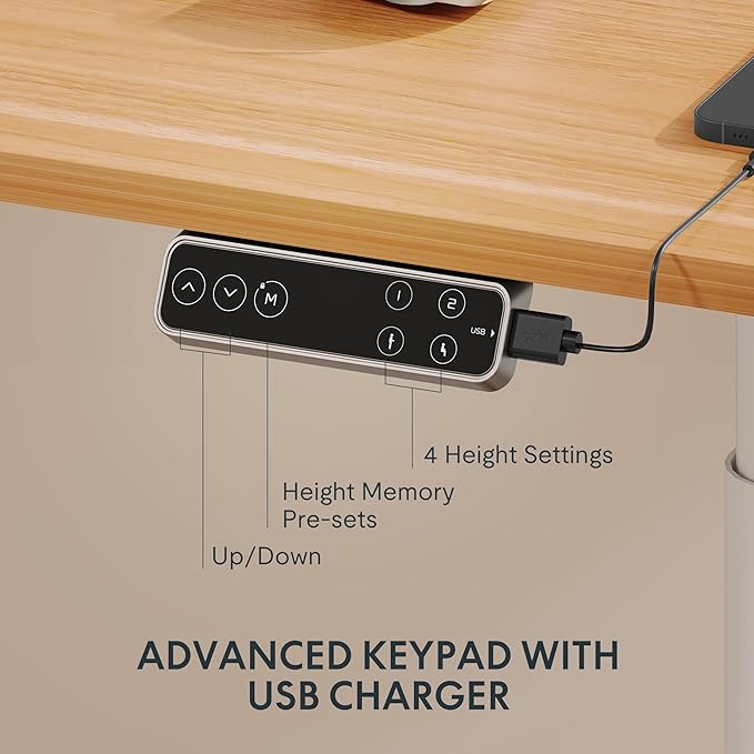 FLEXISPOT E6 Pro Oval Leg Dual Motor 3 Stages Standing Desk 55x28 Inch Whole-Piece Board Electric Height Adjustable Electric Sit Stand Up Desk 150KG Load Capacity (White Frame + Maple Desktop)