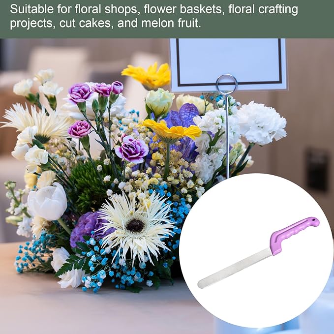 YOKIVE 1 Pcs Floral Foam Cutters, Iron Flowers Mud Bricks Handle Steel Cutters for Cut Flowers Blocks Cakes Fruit Florist (Dark Purple, 14.2 Inch)