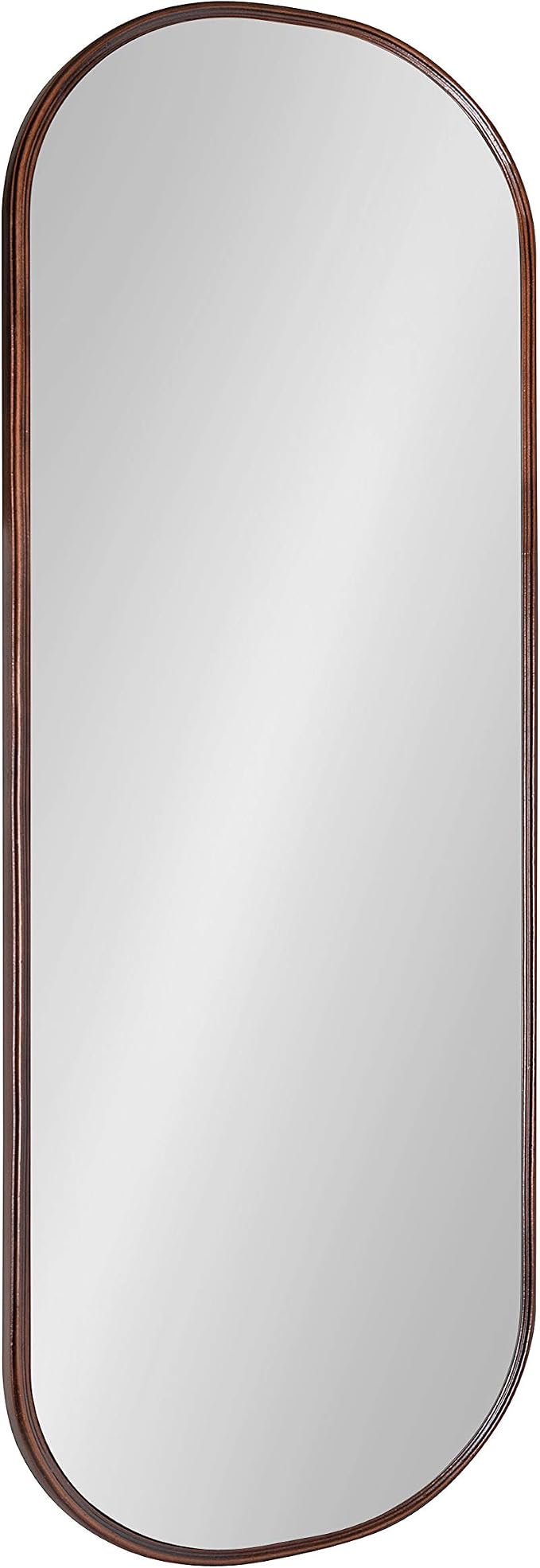 Kate and Laurel Caskill Modern Framed Capsule Mirror, 16 x 48, Bronze, Decorative Oval Accent Mirror for Wall