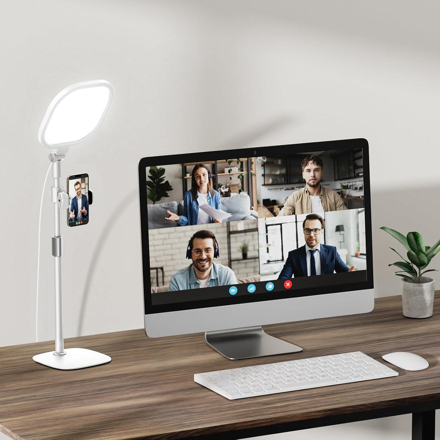 Video Conference Light by [Brand Name] - 30 Light Modes Desk Ring Light with Stand for Webcam | Perfect for Meetings & Live Streams