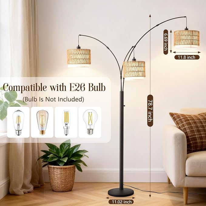 Floor Lamp with Shelves, Flower Floor Lamp for Living Room, Flower Standing Lamp with 3 Bulbs, Unique Corner Lamp with 3 Color Temperature, Foot Switch, Floral Tall Lamp for Bedroom Kids Home