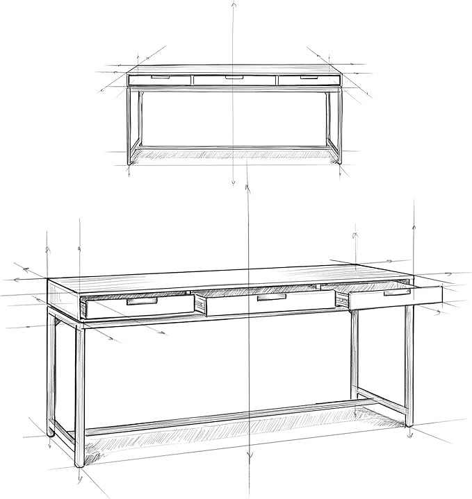 SIMPLIHOME Banting Desk - 72-Inch Wide Solid Hardwood and Metal Writing Desk in Distressed Grey, Modern Industrial Home Office Computer Table for Study with 2 Drawers and Flip-Down Keyboard Tray