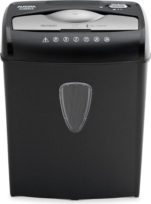Aurora AU895XA 8-Sheet Cross-Cut Shredder - Professional Paper & Credit Card Security