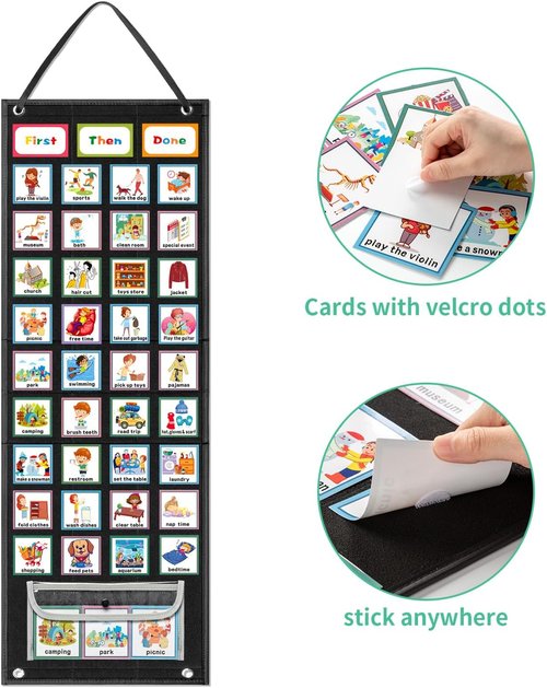 Regeleto X-Large Visual Schedule Chart - 92 Behavior Cards for Student Routines | Daily Learning Planner