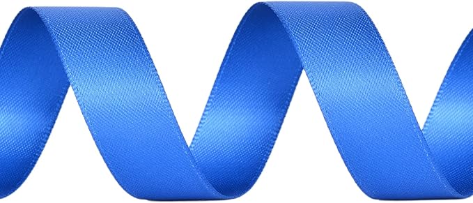 YAMA Royal Blue Double Faced Satin Ribbon 5/8 Inch 25 Yards Royal Blue Fabric Ribbon for Gift Wrapping Crafts Hair Bows Wedding Party Decoration
