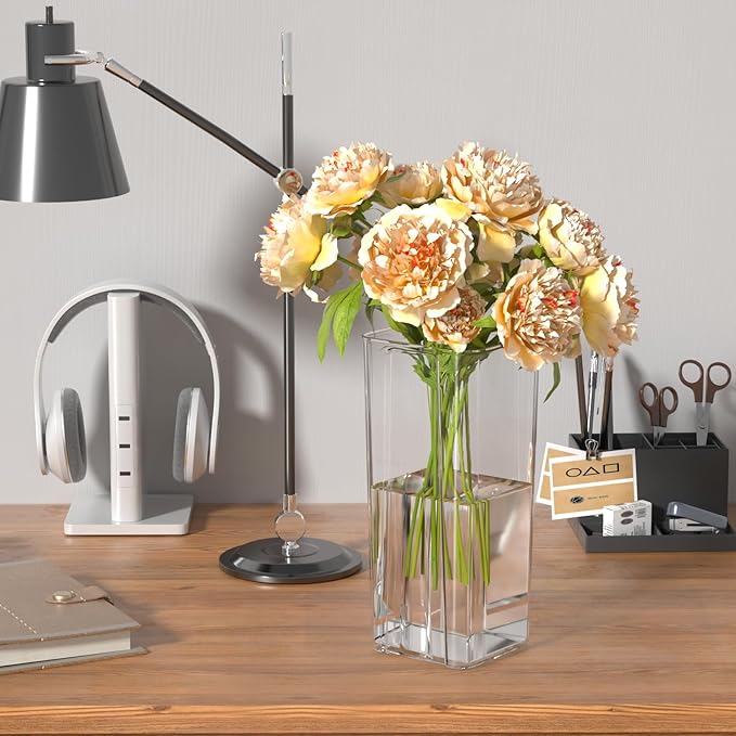 Rosebloom Clear Plastic Vases, Acrylic Flower Vase for Desktop Decoration, 6 Packs