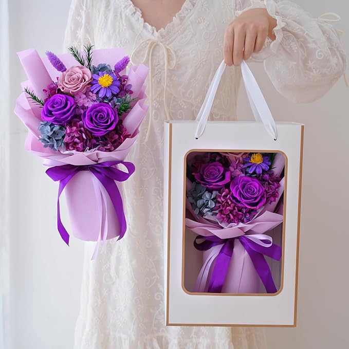 Forever Flower,Flowers for Delivery,Roses Bouquet Lasting for 3 years,Birthday Flowers,Sympathy Flowers,Gifts for Her Women Mom Grandma Wife Friends