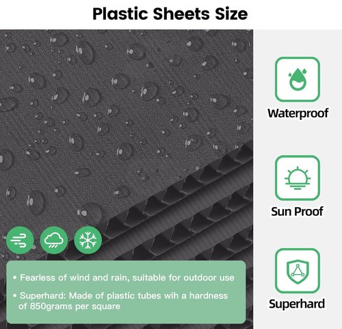 Coroplast | 8-Pack Plastic Poster Board - Waterproof 24" x 36" Blank Sheets for Yard Signs, Crafts, Black