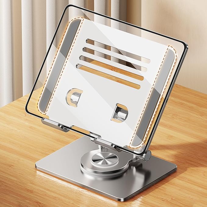 Ywmsfl Tablet Holder Stand 360 Degree Rotatable Portable Foldable Desktop Bracket for Tablet Laptop Desktop Holder Secure Desk Mount